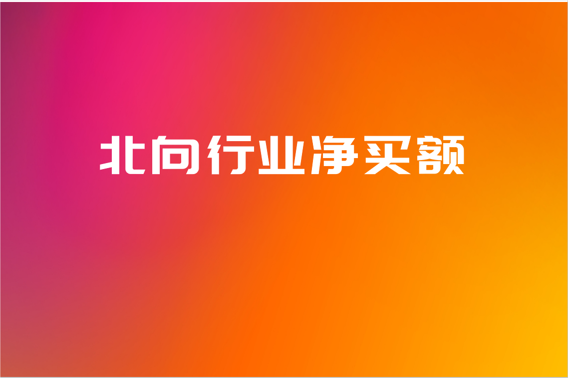 北向行业净买额+北向行业持仓市值